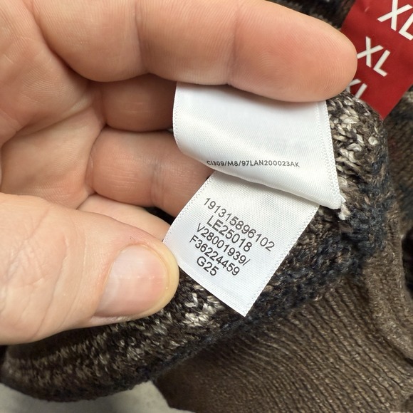 Lands End Sweater Adult XL Multicolor Fair Isle Knit Crewneck Grandpa Old Money - Picture 8 of 13